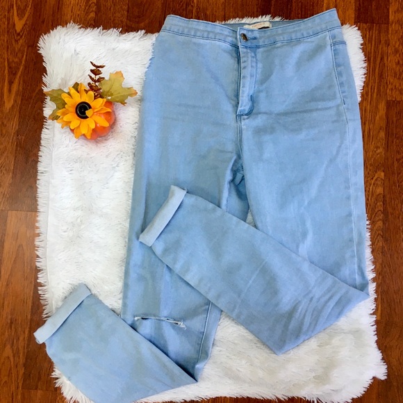 🎃Distressed-Knee High waisted jeans - Picture 2 of 3